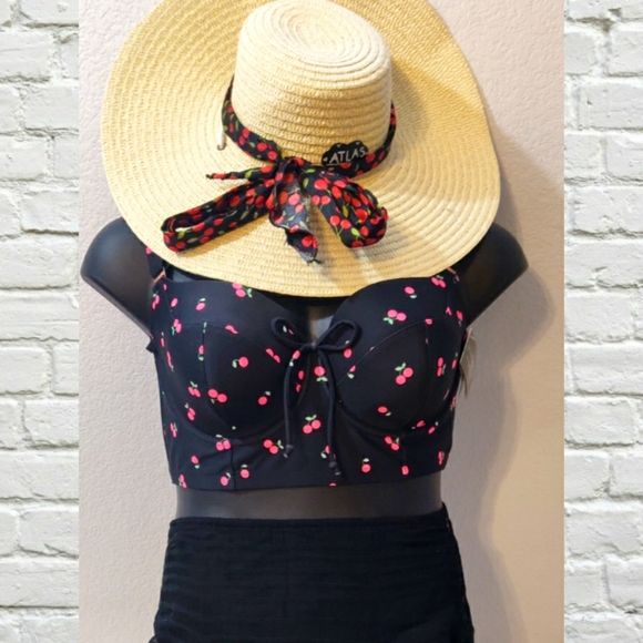 🪅🪅Smart & Sexy Cherries Swim Suit Top - Picture 2 of 10